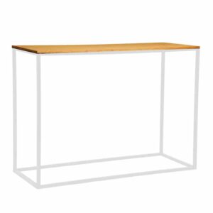 Archer Rectangle Bar Table White/Timber