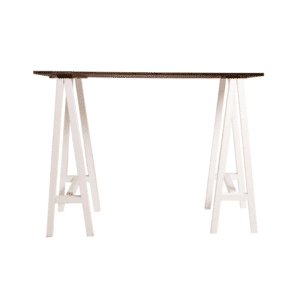 Carpenter Bar Table (white legs walnut top)