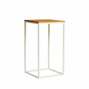 Archer Square Bar Table White/Timber